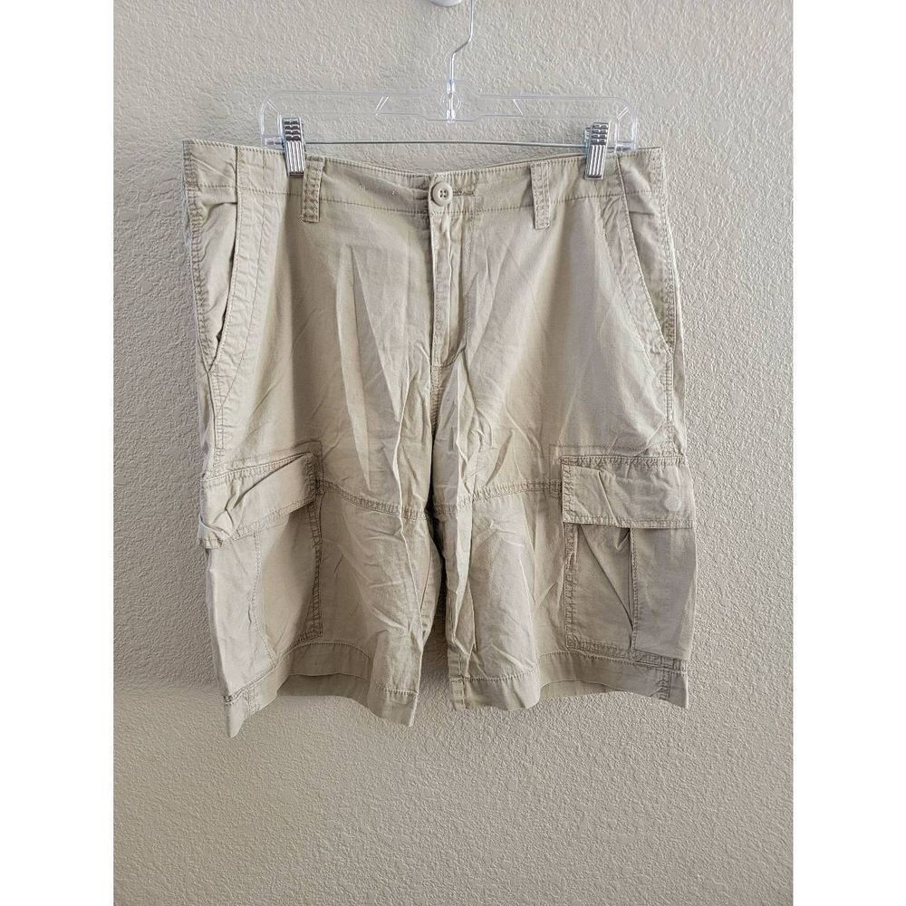 Converse All Star Mens Cargo Shorts Mid Length Cream Size 34